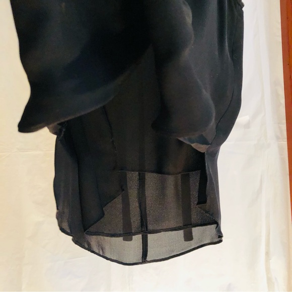 Rebecca Taylor Black Silk Rhinestone Top - Size 2 / Blouse - Picture 6 of 14